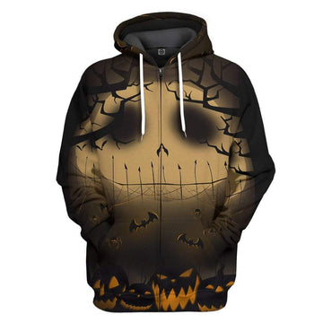 Gearhumans 3D Jack Pumpkin Halloween Custom Hoodie Apparel