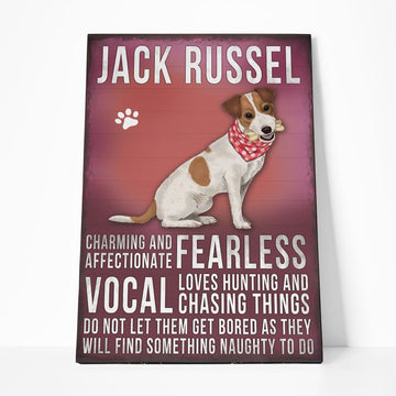 Gearhuman 3D Jack Russell Dog Vintage Quotes Custom Canvas GW01031 Canvas 1 Piece Non Frame M