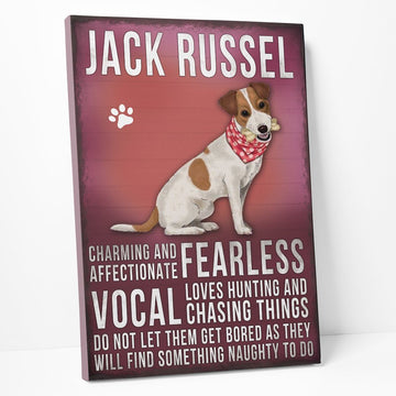 Gearhumans 3D Jack Russell Dog Vintage Quotes Custom Canvas