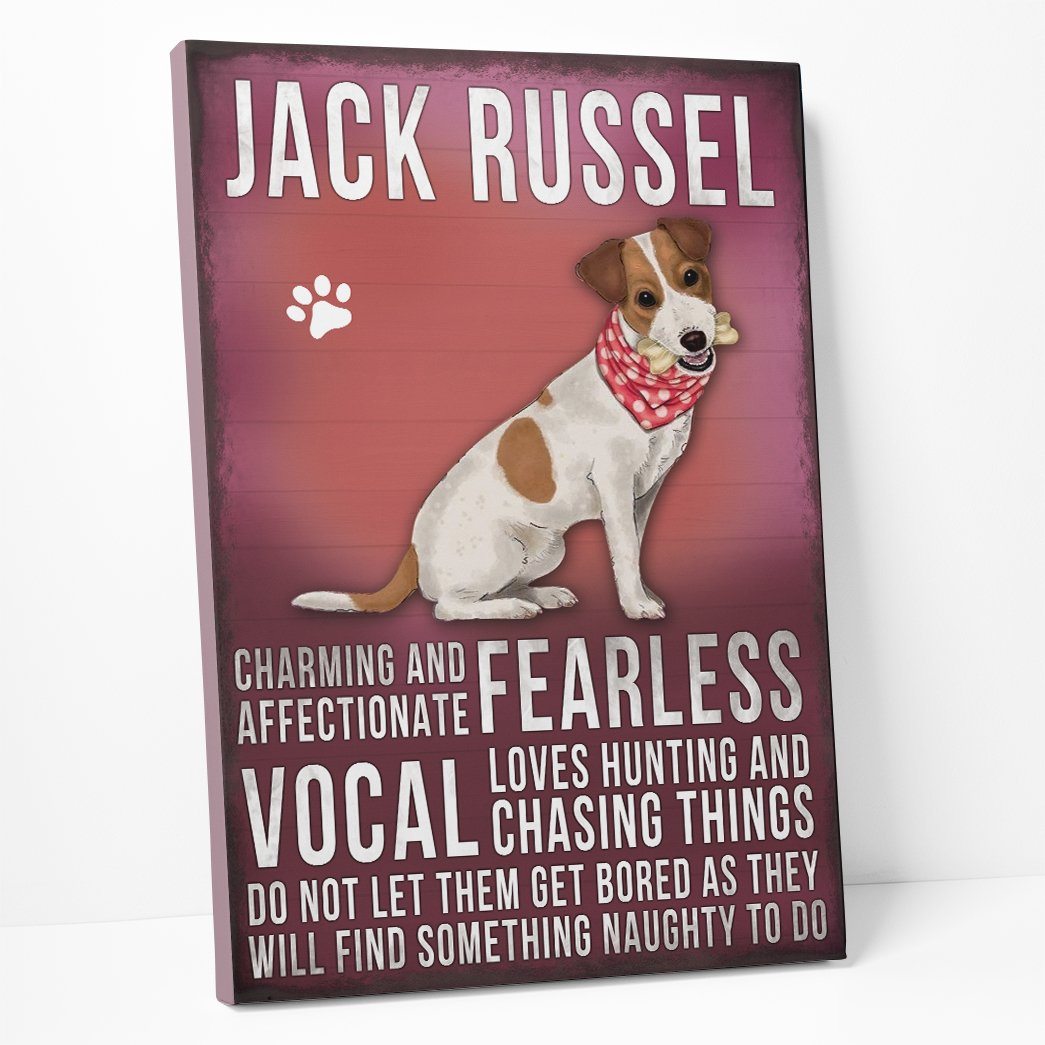 Gearhuman 3D Jack Russell Dog Vintage Quotes Custom Canvas GW01031 Canvas