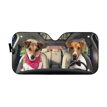 Gearhuman 3D Jack Russell Terrier Dog Auto Car Sunshade GV01038 Auto Sunshade 57''x27.5''