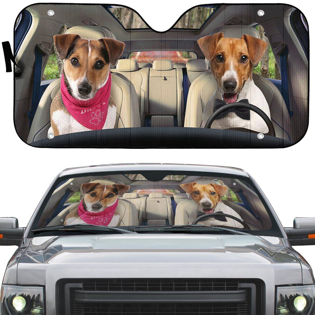Gearhuman 3D Jack Russell Terrier Dog Auto Car Sunshade GV01038 Auto Sunshade