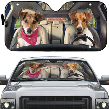 Gearhumans 3D Jack Russell Terrier Dog Auto Car Sunshade