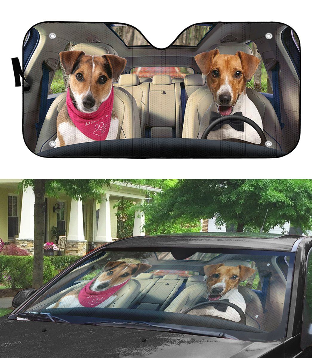 Gearhuman 3D Jack Russell Terrier Dog Auto Car Sunshade GV01038 Auto Sunshade