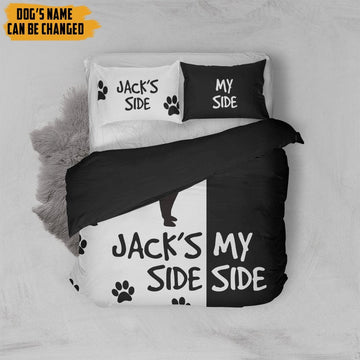 Gearhumans 3D Jack Russell Terriers Side My Side Custom Name Bedding Set