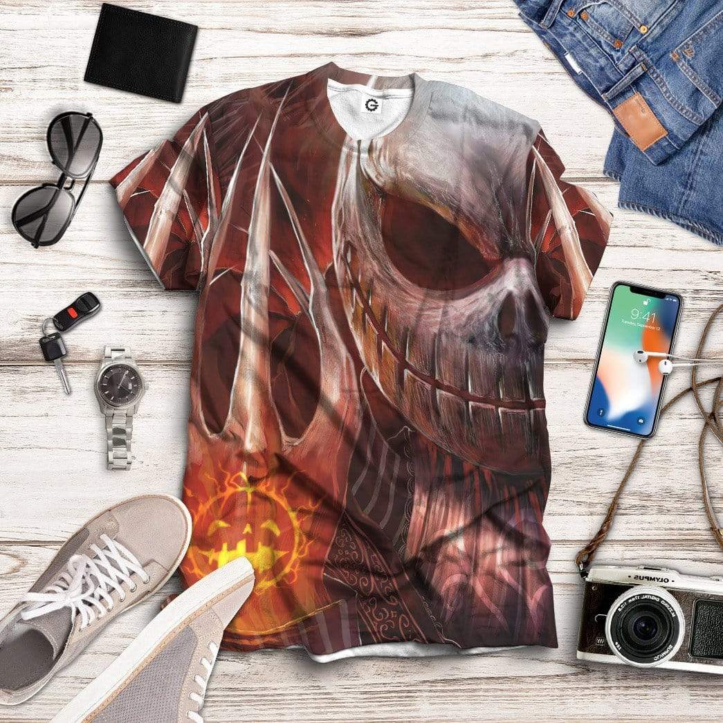 Gearhuman 3D Jack Skellington Pumpkin Halloween Custom Tshirt Apparel GV20086 3D T-shirt 