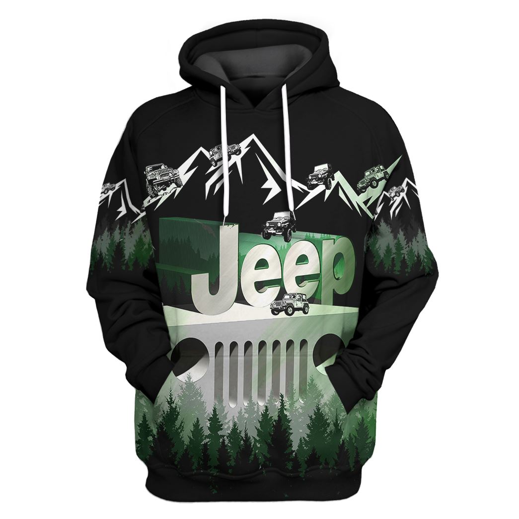 Gearhuman 3D Jeep Tshirt Hoodie Apparel ZZ2705214 3D Apparel Hoodie S 