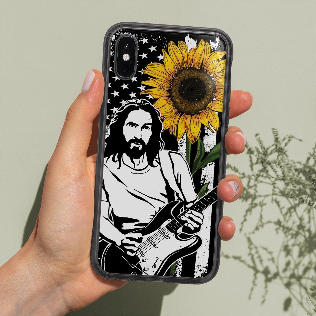 Gearhuman 3D Jesus And Guitar Custom Phonecase GB04013 Glass Phone Case 