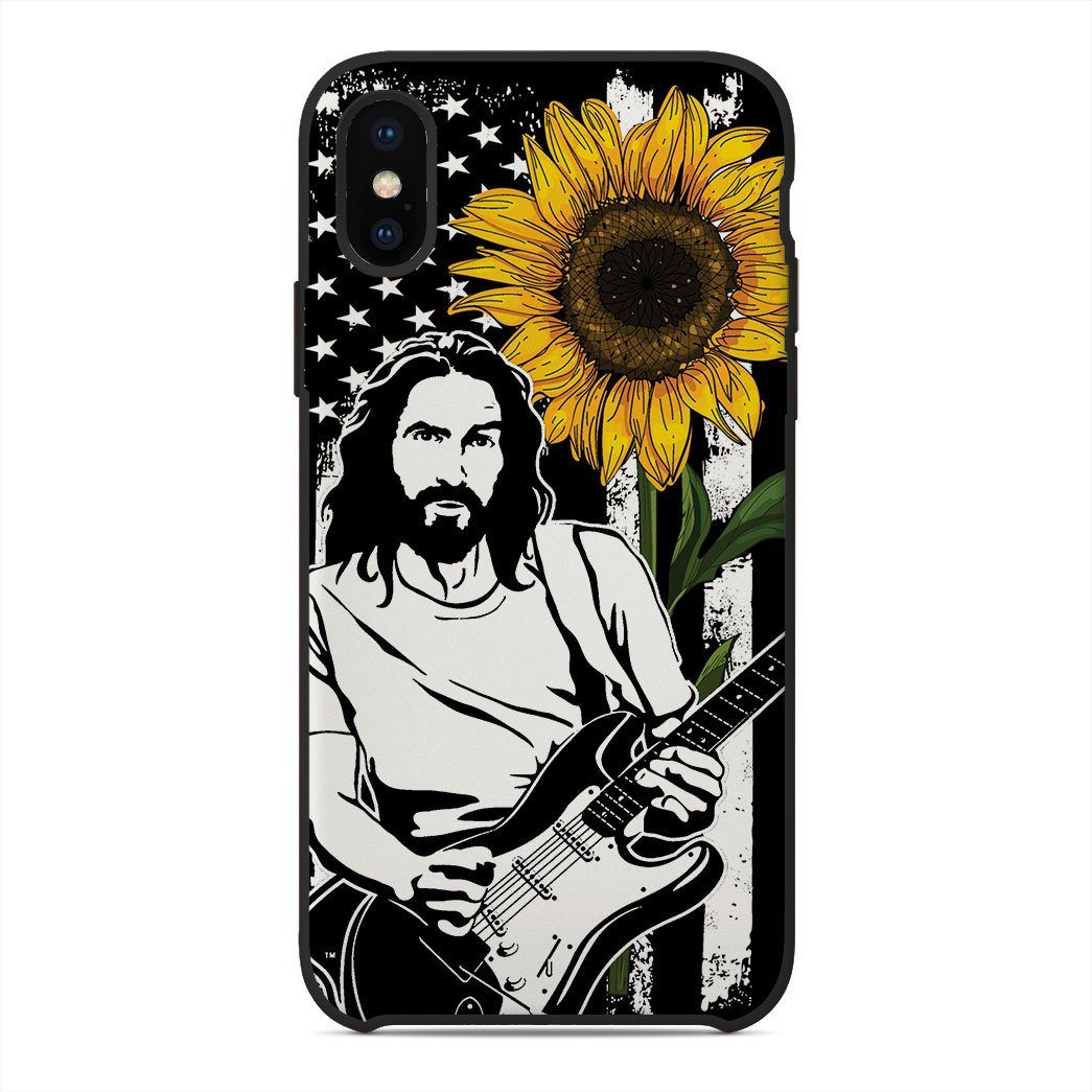 Gearhuman 3D Jesus And Guitar Custom Phonecase GB04013 Glass Phone Case Iphone X 
