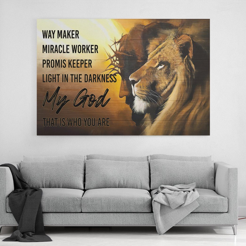 Gearhuman 3D Jesus And Lion Quotes Custom Canvas GW09034 Canvas