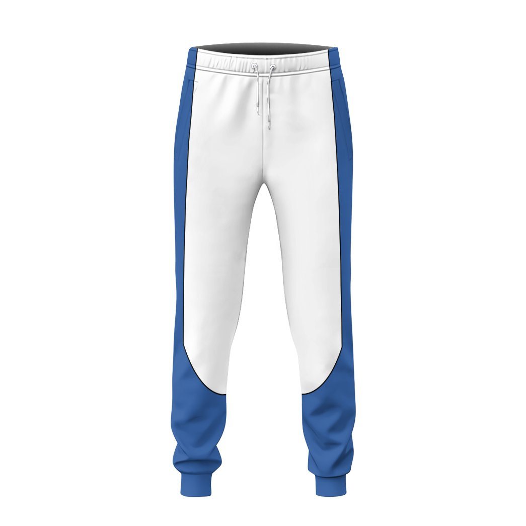 Gearhumans 3D Jungle Fury Blue Power Ranger Sweatpants