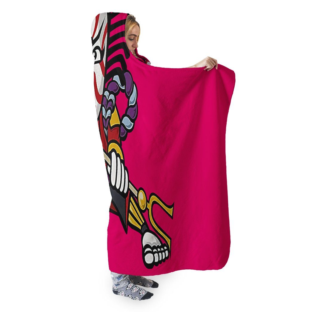 Gearhuman 3D Kabuki Mask Weapon Exotic Samurai Hooded Blanket GR071211 Hooded Blanket 