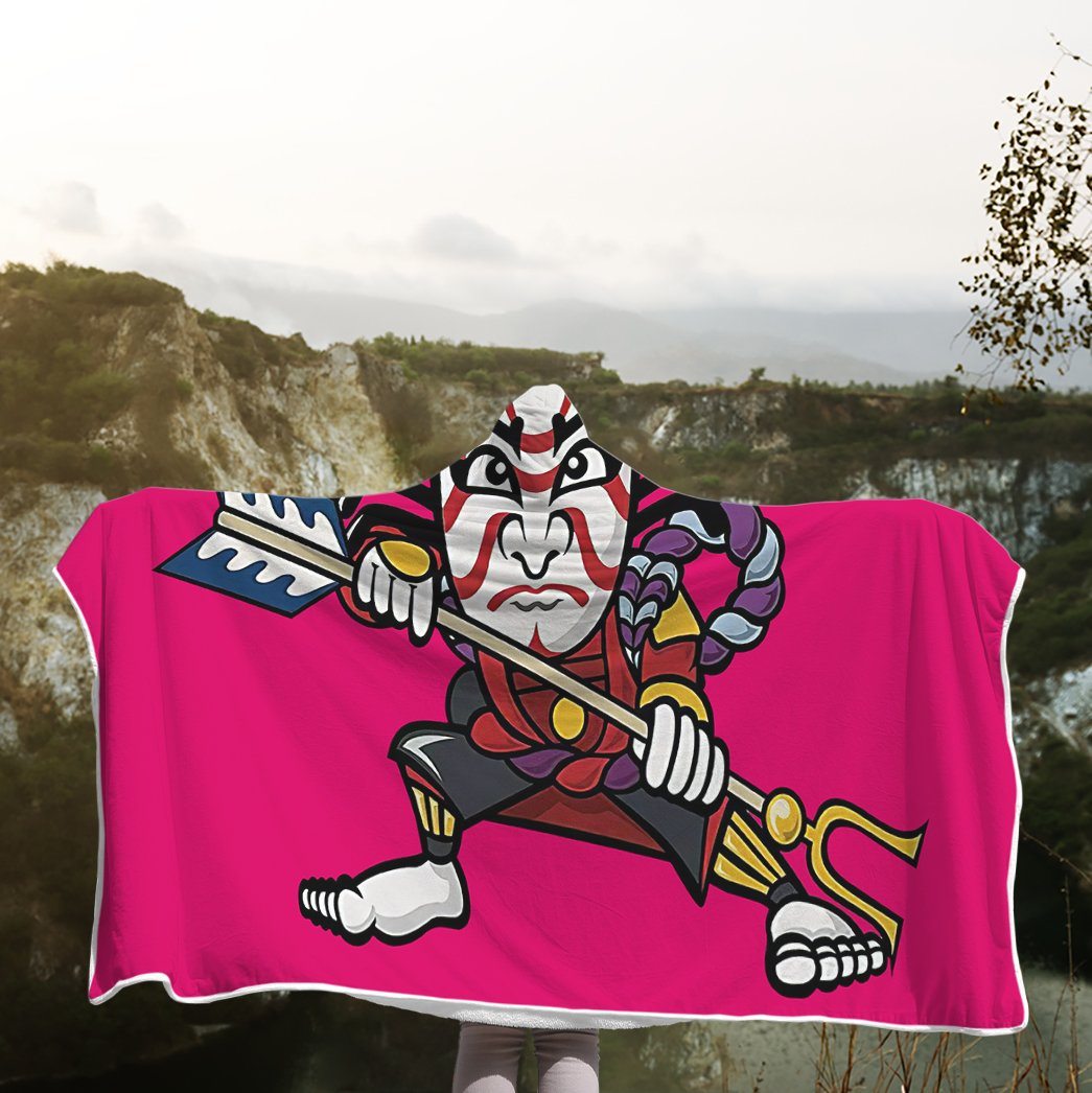 Gearhuman 3D Kabuki Mask Weapon Exotic Samurai Hooded Blanket GR071211 Hooded Blanket 
