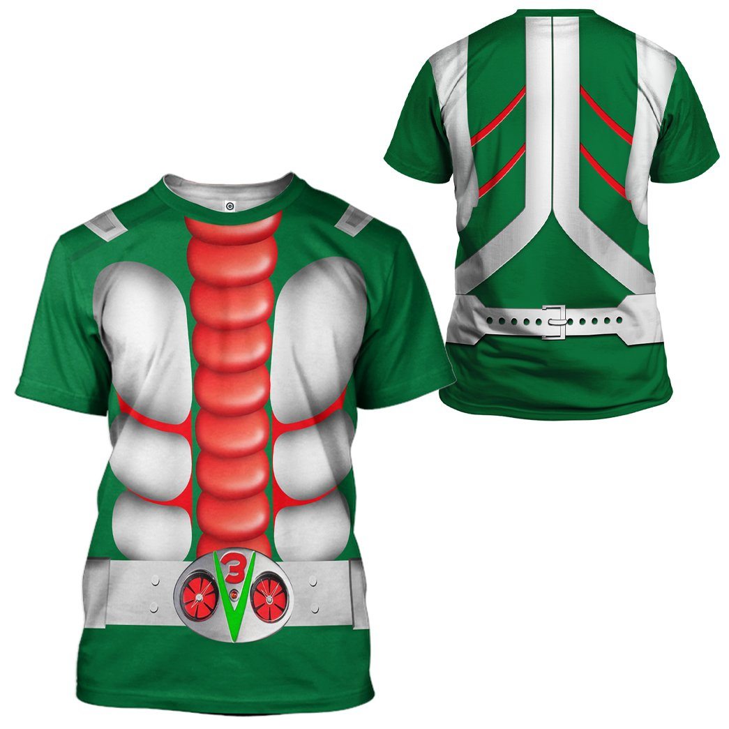 Gearhuman 3D Kamen Rider V3 Tshirt Hoodie Apparel GB250116 3D Apparel