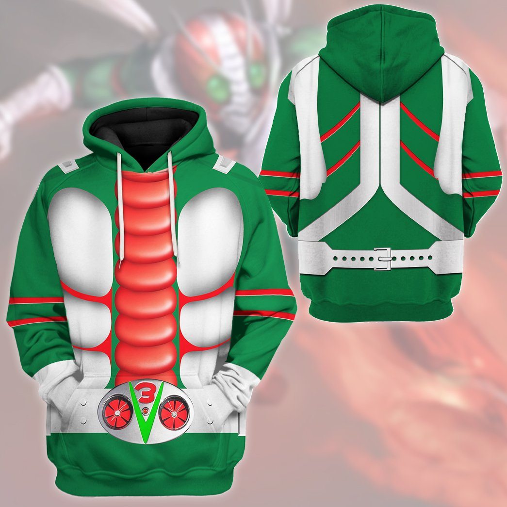 v3 gear Gearhumans 3D Kamen Rider V3 Tshirt Hoodie Apparel
