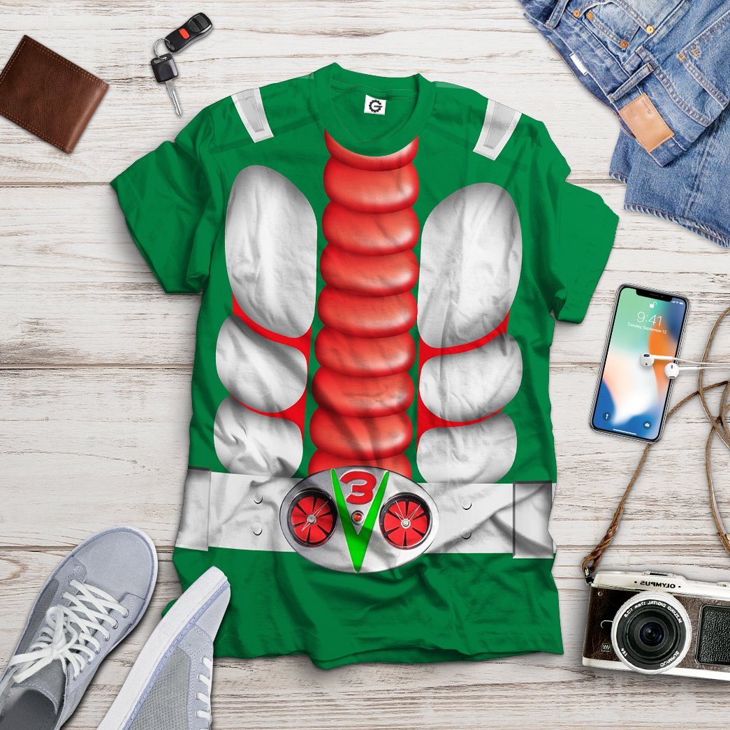 Gearhuman 3D Kamen Rider V3 Tshirt Hoodie Apparel GB250116 3D Apparel