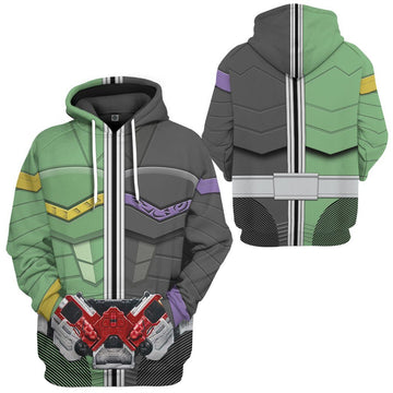 Gearhuman 3D Kamen Rider W Cyclone Joker Form Tshirt Hoodie Apparel GB250112 3D Apparel