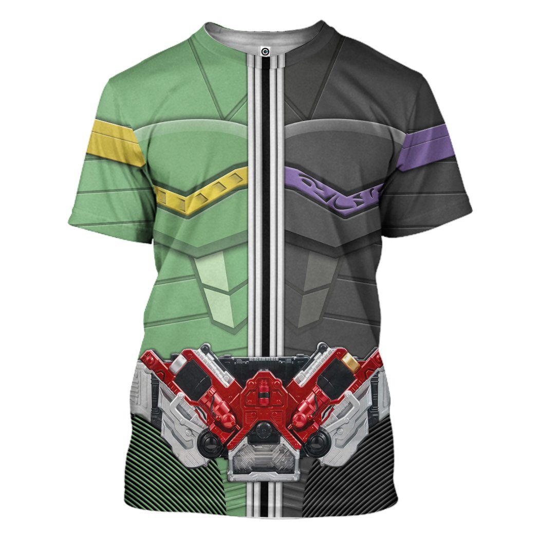 Gearhuman 3D Kamen Rider W Cyclone Joker Form Tshirt Hoodie Apparel GB250112 3D Apparel T-Shirt S