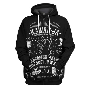 Gearhumans 3D Kawaii Ouija Board Custom Hoodie Apparel