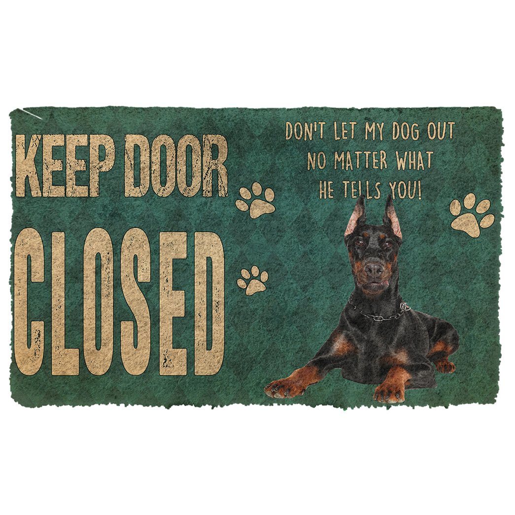 Gearhuman 3D Keep Door Closed Doberman Pinschers Dog Custom Gender Doormat GV270110 Doormat Doormat S(15,8''x23,6'')