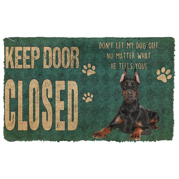 Gearhumans 3D Keep Door Closed Doberman Pinschers Dog Custom Gender Doormat