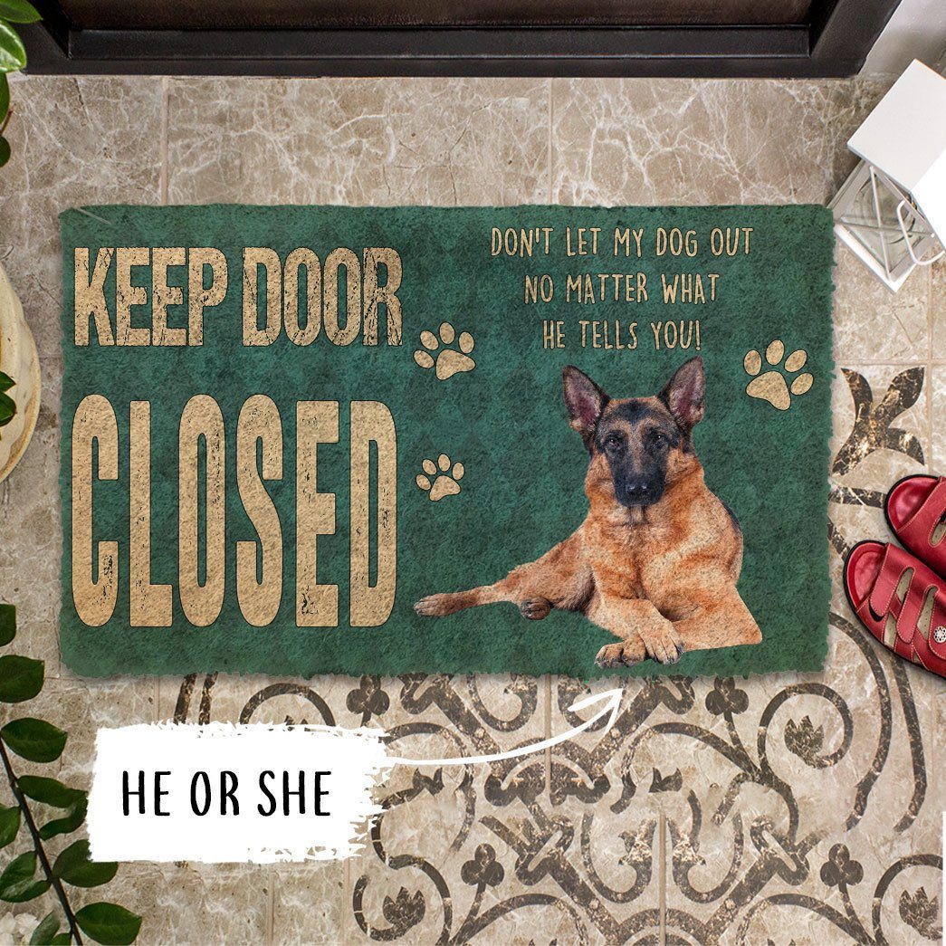 Gearhuman 3D Keep Door Closed German Shepherd Dog Custom Gender Doormat GV27018 Doormat