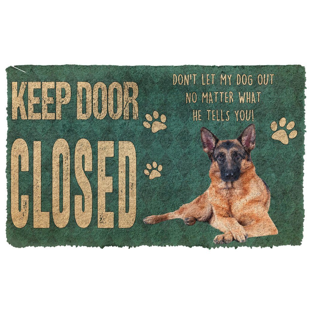 Gearhuman 3D Keep Door Closed German Shepherd Dog Custom Gender Doormat GV27018 Doormat Doormat S(15,8''x23,6'')