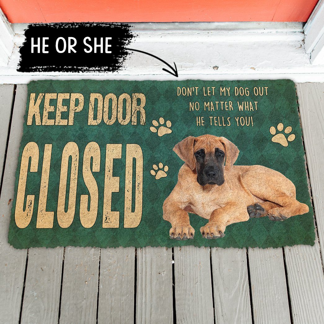 Gearhuman 3D Keep Door Closed Great Danes Dog Custom Gender Doormat GV270111 Doormat