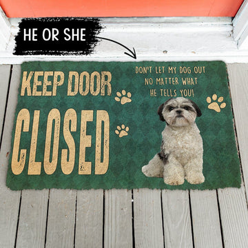 Gearhuman 3D Keep Door Closed Shih Tzu Dog Custom Gender Doormat GV27019 Doormat