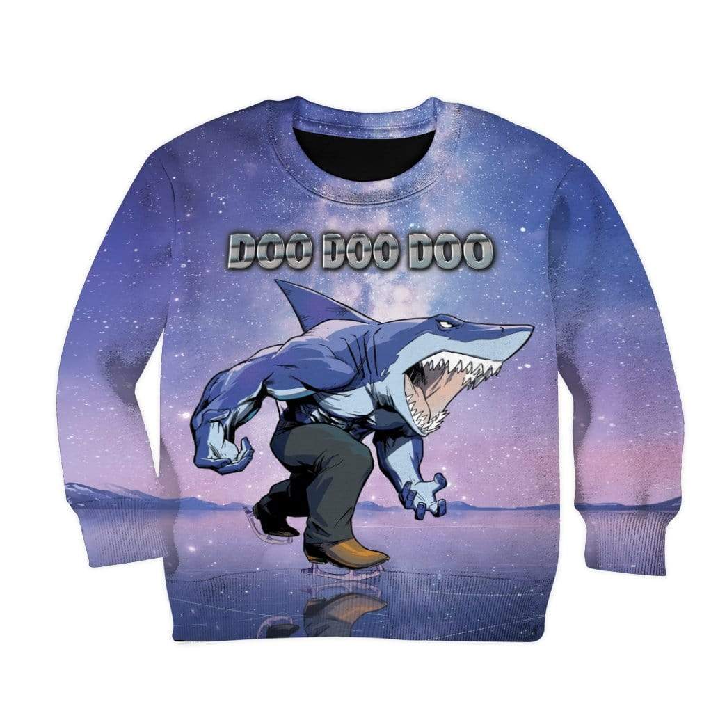 Gearhuman 3D Kid Ice Skating Shark Doo Doo Custom T-Shirts Hoodie Apparel AN-TA1102204 Kid 3D Apparel Kid Sweatshirt 2XS 