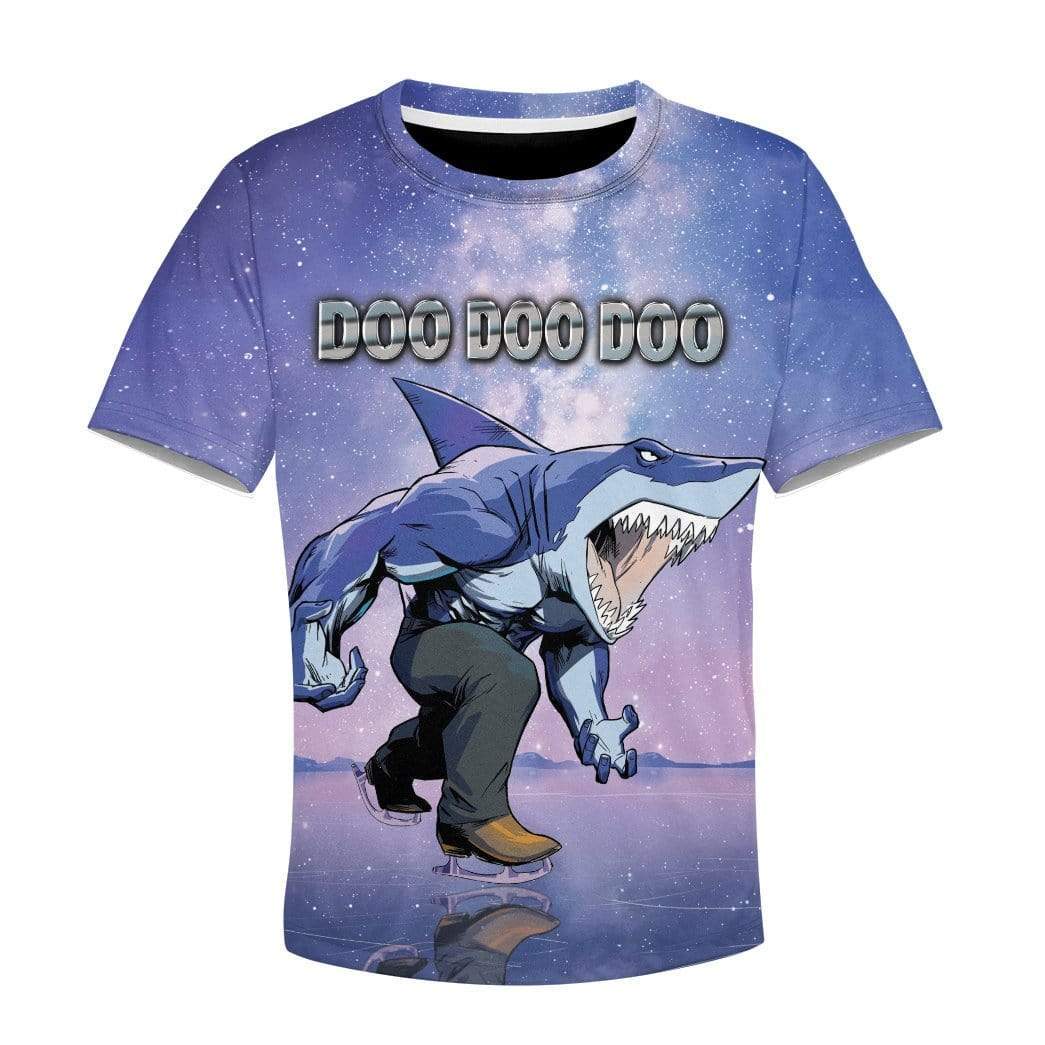 Gearhuman 3D Kid Ice Skating Shark Doo Doo Custom T-Shirts Hoodie Apparel AN-TA1102204 Kid 3D Apparel Kid T-Shirt 3XS 