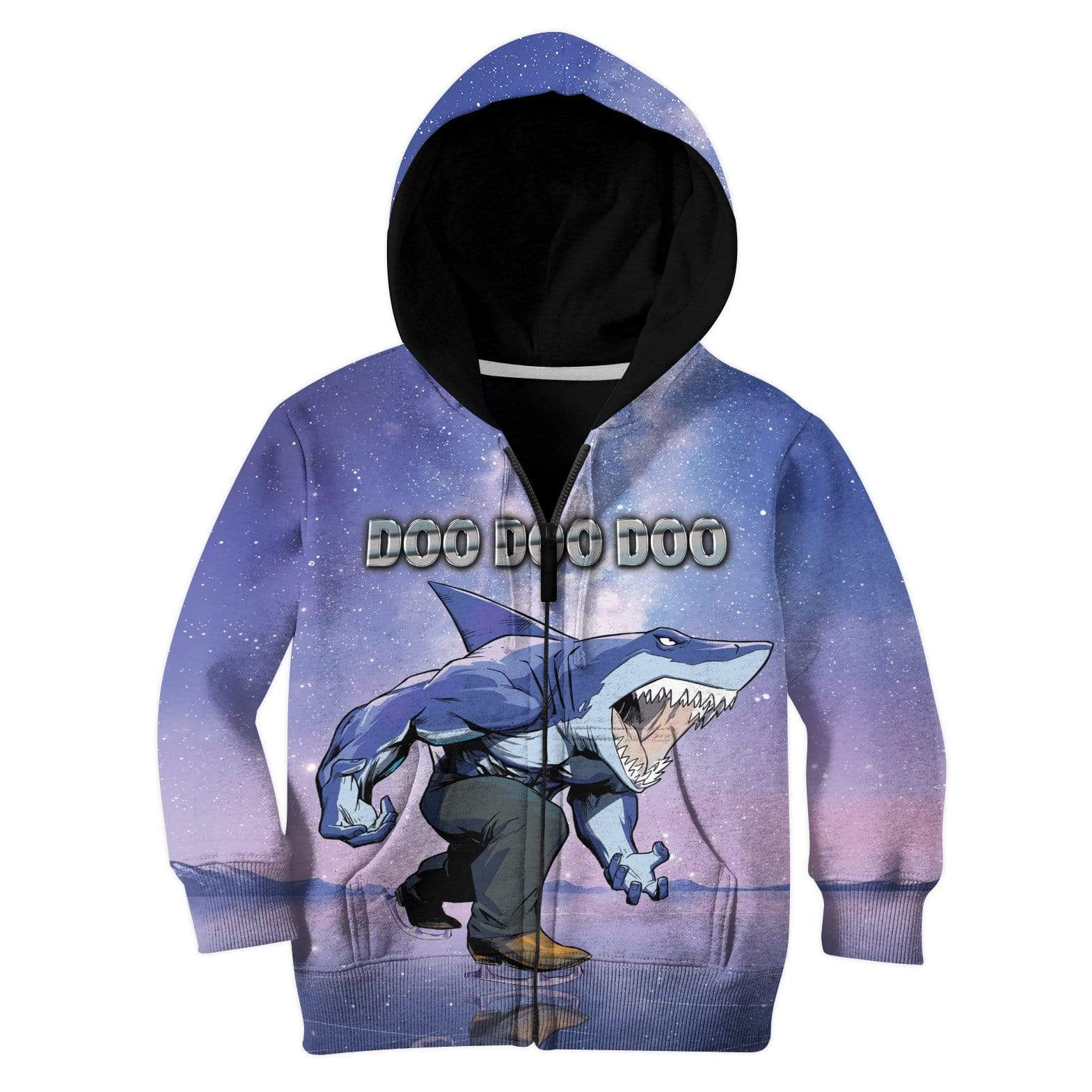 Gearhuman 3D Kid Ice Skating Shark Doo Doo Custom T-Shirts Hoodie Apparel AN-TA1102204 Kid 3D Apparel Kid Zip Hoodie 2XS 