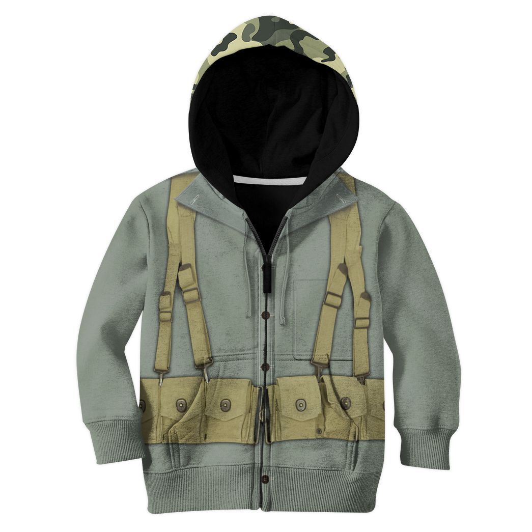 Gearhuman 3D Kid MARINE CORPS Uniform Custom Tshirt Hoodie Apparel CK07124 Kid 3D Apparel Zip Hoodie S 