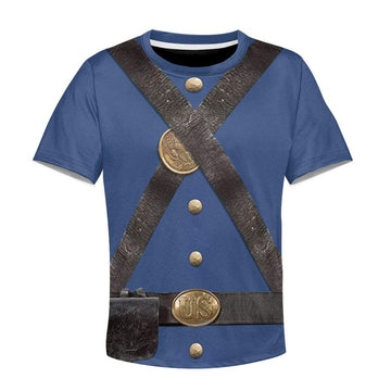 Gearhumans 3D Kid US Civil War Union Infantry Uniform T-Shirts Apparel