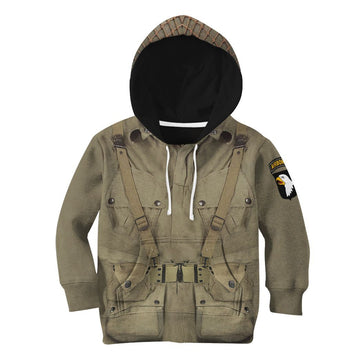 Gearhuman 3D Kid WW2 Paratroopers Uniform Custom Tshirt Hoodie Apparel CK07121 Kid 3D Apparel Kid Hoodie S 