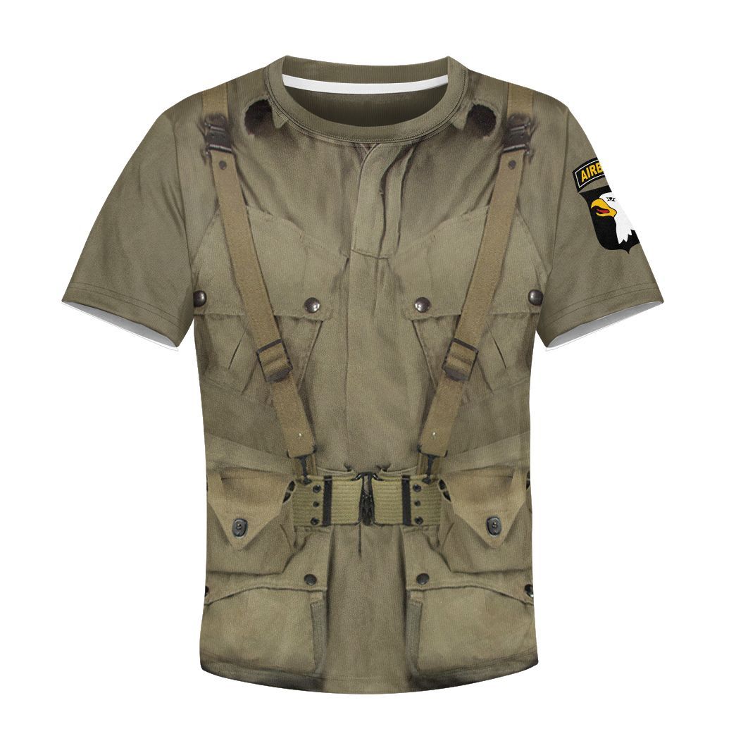 Gearhuman 3D Kid WW2 Paratroopers Uniform Custom Tshirt Hoodie Apparel CK07121 Kid 3D Apparel Kid T-Shirt S 