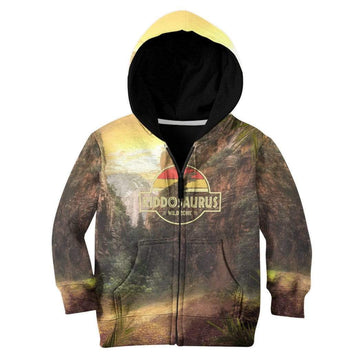 Gearhumans 3D Kiddosaurus Wild Zone Custom Kid Hoodie Apparel