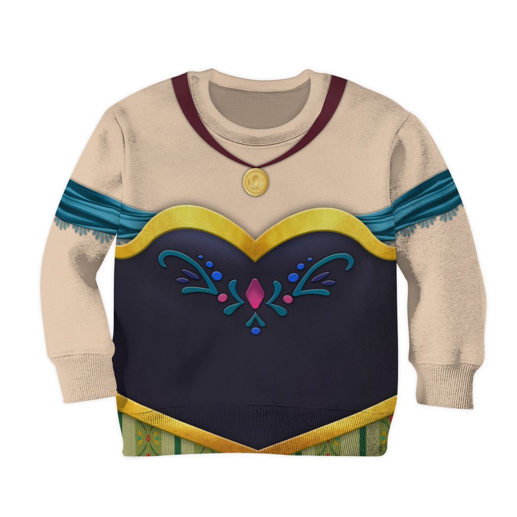 Gearhuman 3D Kids Anna Frozen Custom Tshirt Hoodie Appreal CC11126 Kid 3D Apparel Kid Sweatshirt 2XS 
