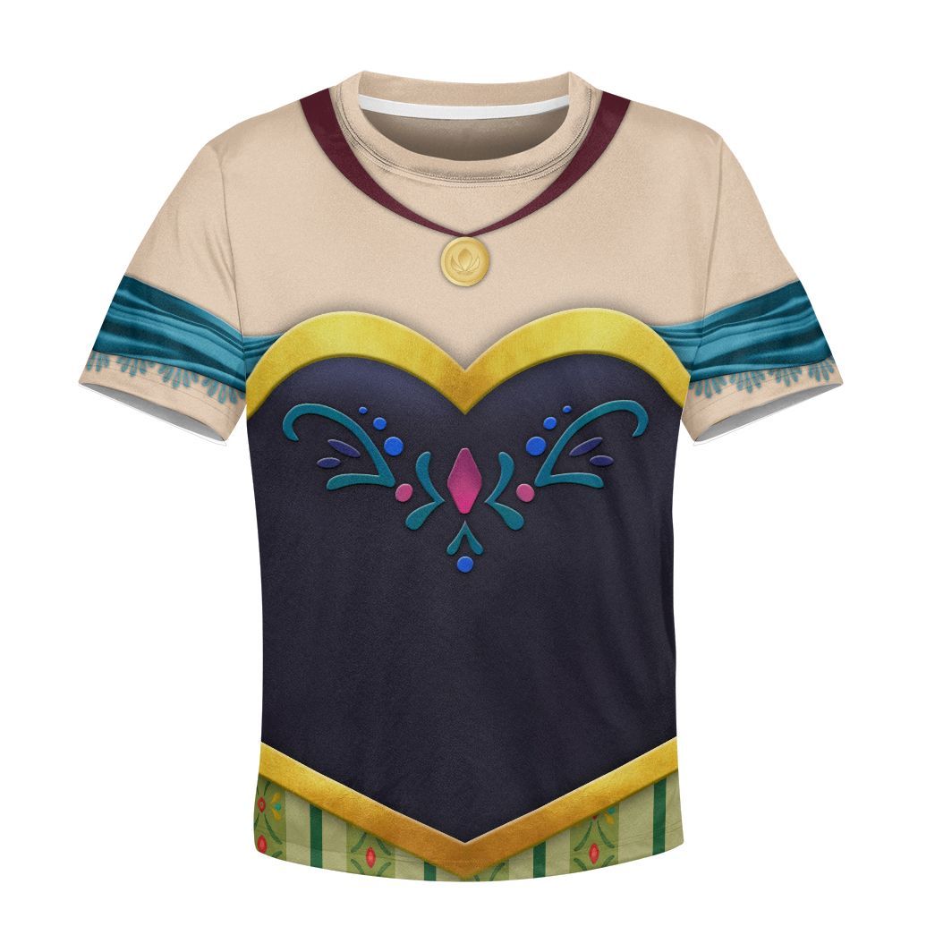 Gearhuman 3D Kids Anna Frozen Custom Tshirt Hoodie Appreal CC11126 Kid 3D Apparel Kid T-Shirt XS 
