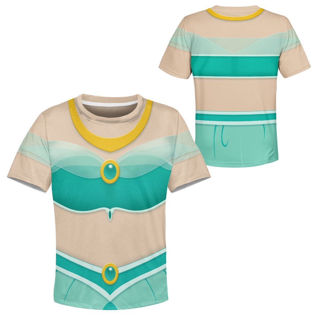 Gearhuman 3D Kids Jasmine Princess Custom Tshirt Hoodie Appreal CC11125 Kid 3D Apparel 
