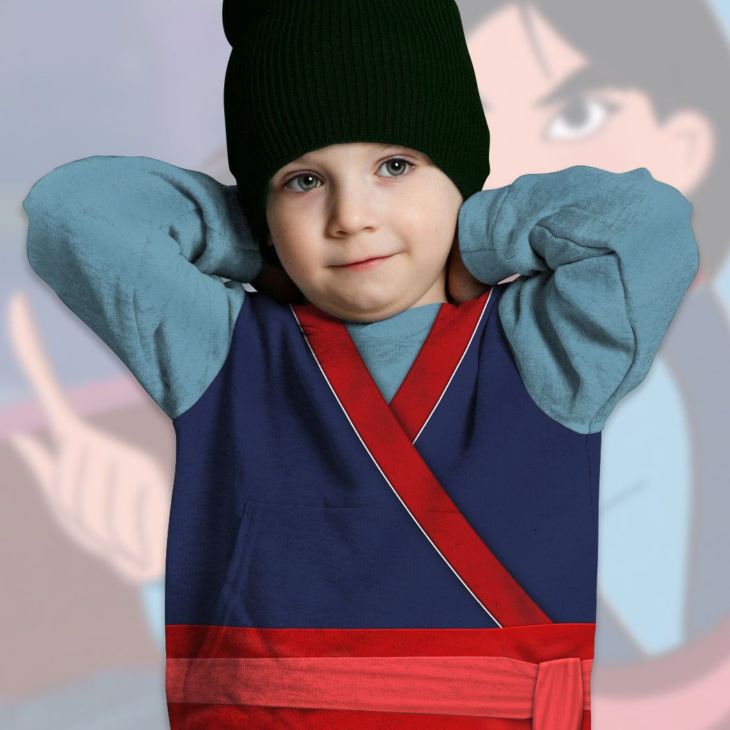 Gearhuman 3D Kids Mulan Princess Custom Tshirt Hoodie Appreal GC11124 Kid 3D Apparel 