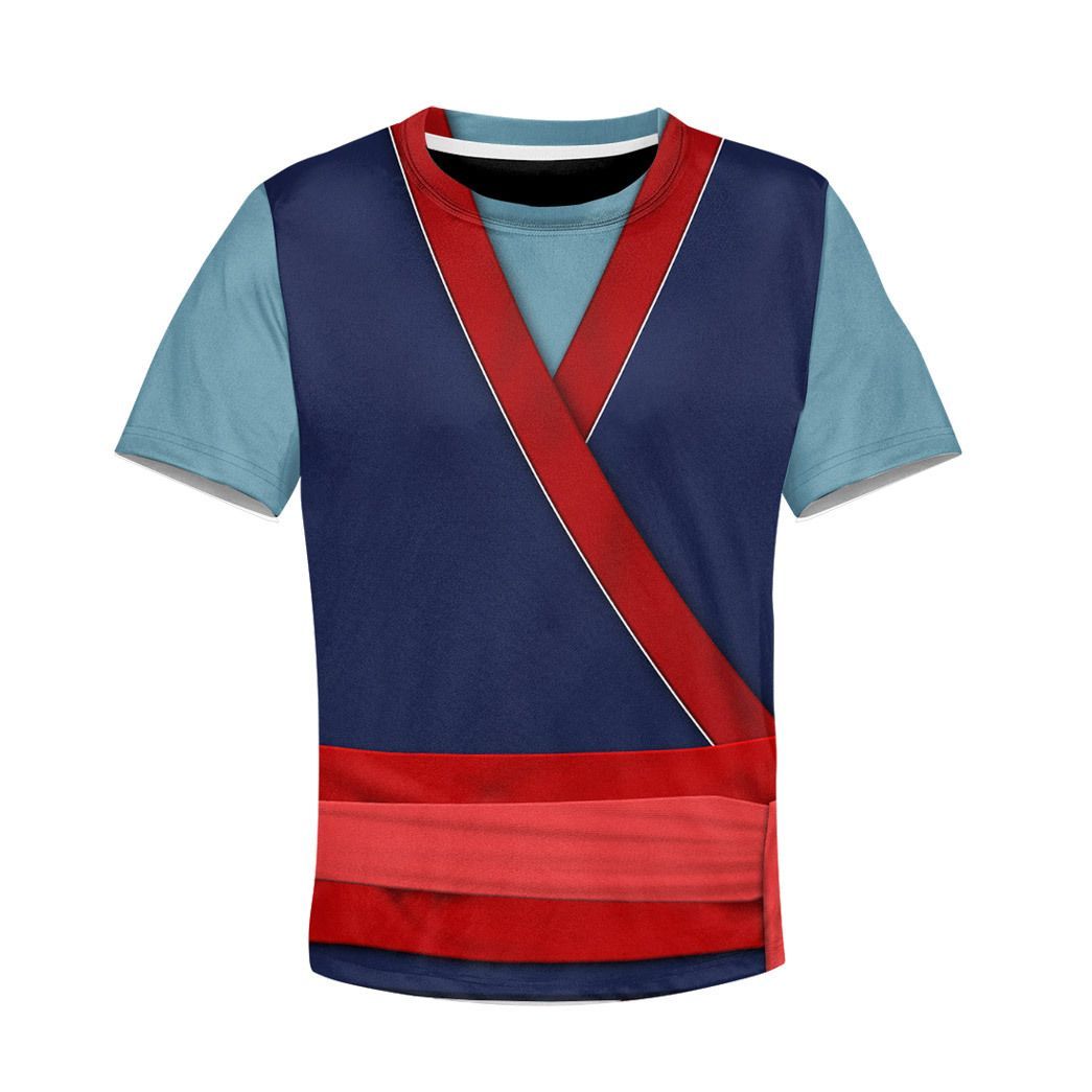 Gearhuman 3D Kids Mulan Princess Custom Tshirt Hoodie Appreal GC11124 Kid 3D Apparel Kid T-Shirt XS 