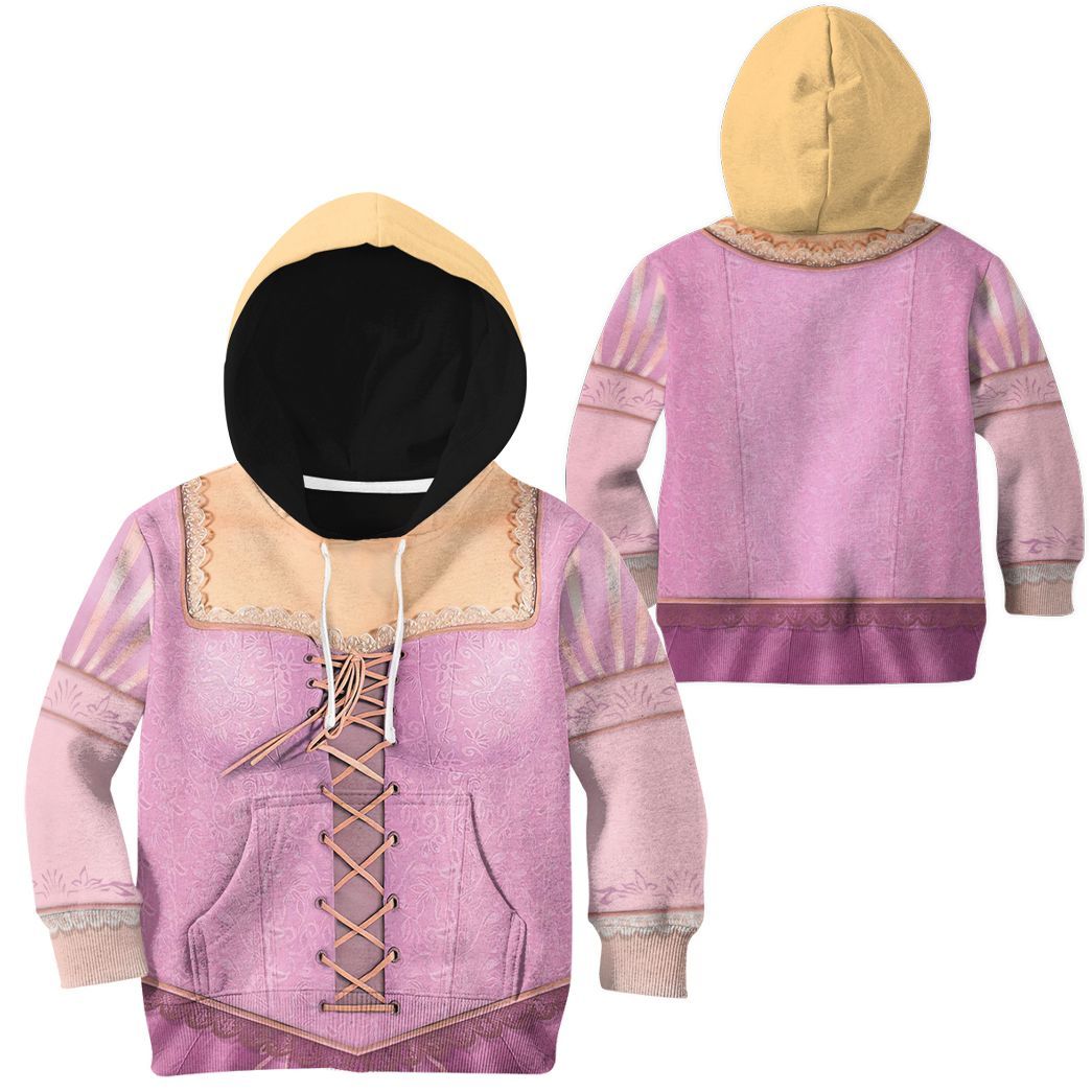 Gearhuman 3D Kids Rapunzel Princess Custom Tshirt Hoodie Appreal CC11128 Kid 3D Apparel 