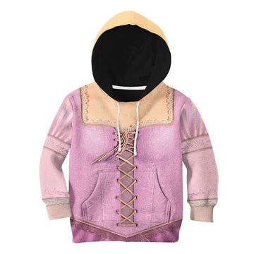 Gearhuman 3D Kids Rapunzel Princess Custom Tshirt Hoodie Appreal CC11128 Kid 3D Apparel Kid Hoodie XS 