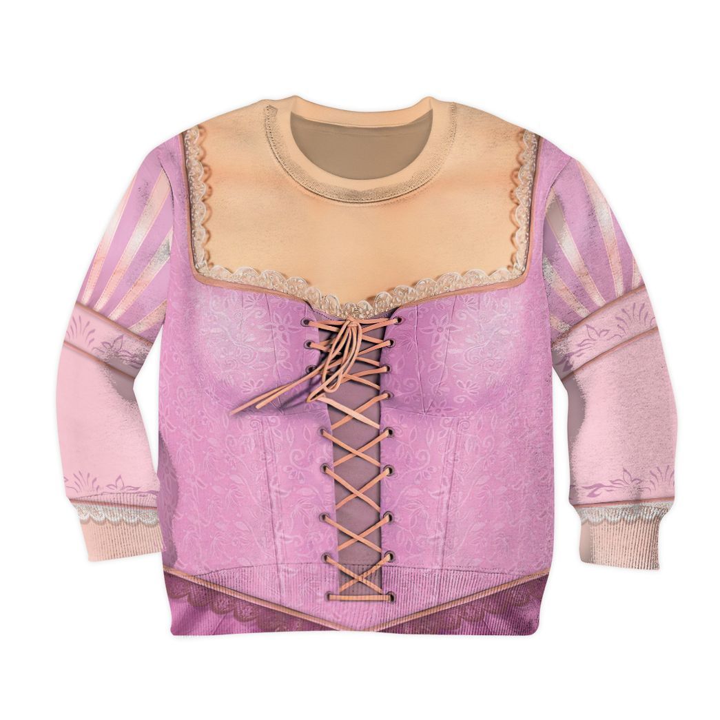 Gearhuman 3D Kids Rapunzel Princess Custom Tshirt Hoodie Appreal CC11128 Kid 3D Apparel Kid Sweatshirt 2XS 