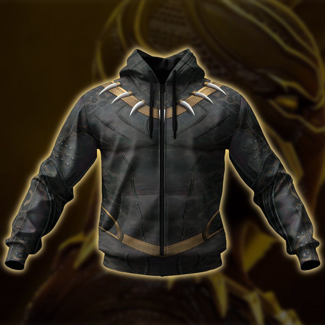 Gearhumans 3D Killmonger Golden Jaguar Custom Hoodie Apparel Hoodie / L