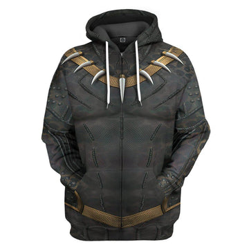 Gearhumans 3D Killmonger Golden Jaguar Custom Hoodie Apparel