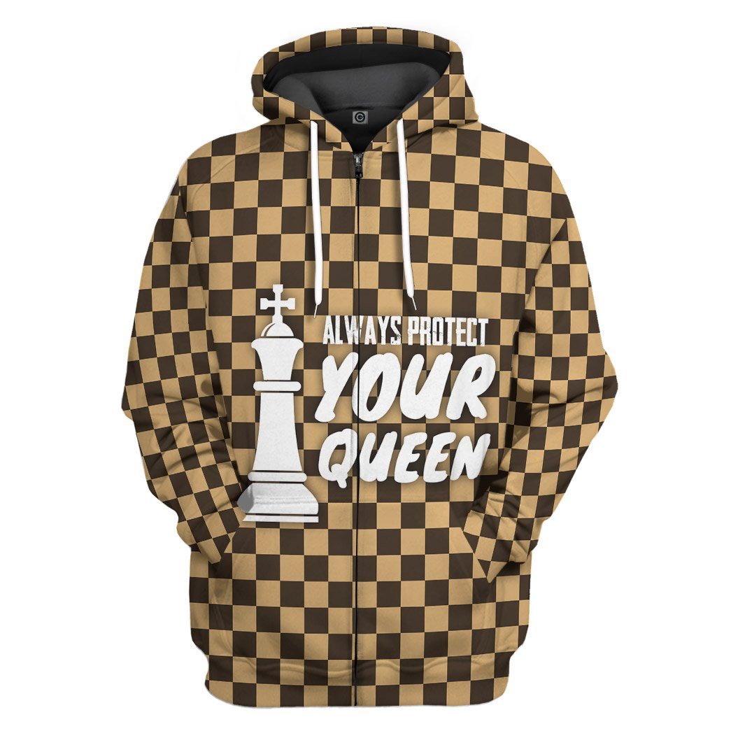 Gearhuman 3D King Chessboard Couple Tshirt Hoodie Apparel GB150116 3D Apparel Zip Hoodie S 