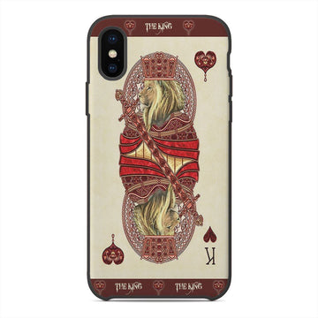 Gearhuman 3D King Hearts Lion Poker Custom Phonecase GB31124 Glass Phone Case Iphone X 