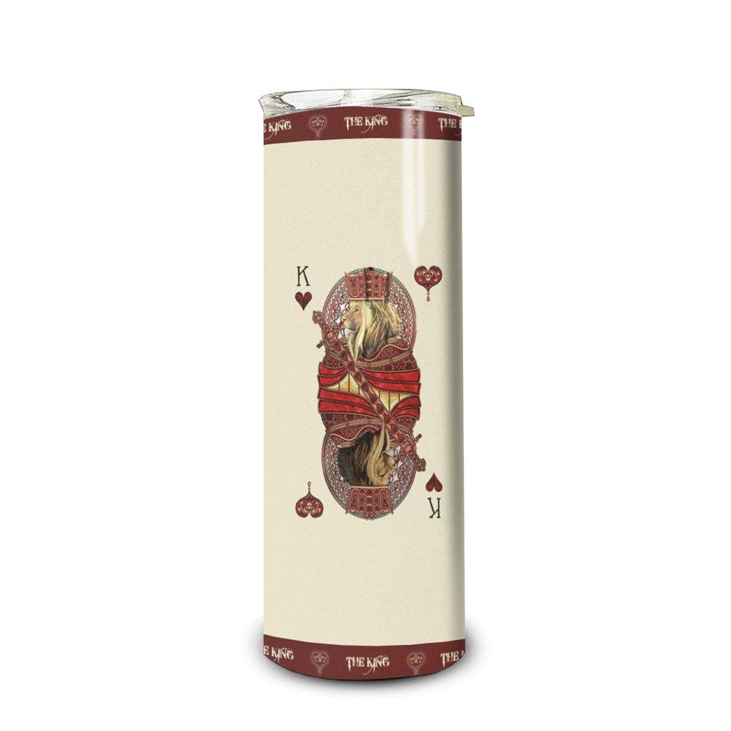 Gearhuman 3D King Hearts Lion Poker Custom Tumbler GB24125 Tumbler 